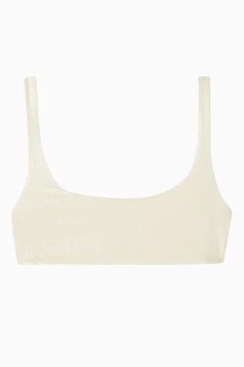 Rounded Edges Bikini Top in Stretch Terry