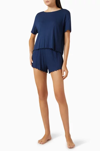 Pointelle Shorts in  Pima Cotton Blend