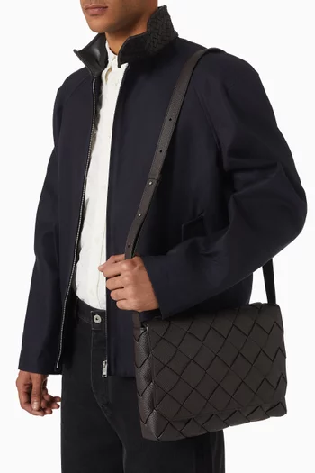 Large Diago Messenger Bag in  Intreccio Calfskin