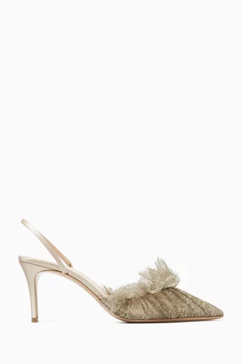 Franca 75 Mules in Satin & Lace