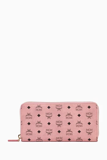 Aren Zip-around Wallet in Visetos Canvas