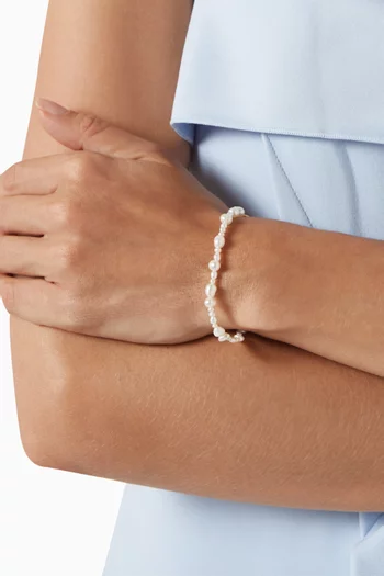 Serenity Pearl Bracelet in Rhodium Plated Sterling Silver