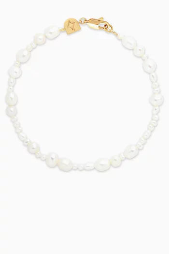 Serenity Pearl Bracelet in Rhodium Plated Sterling Silver