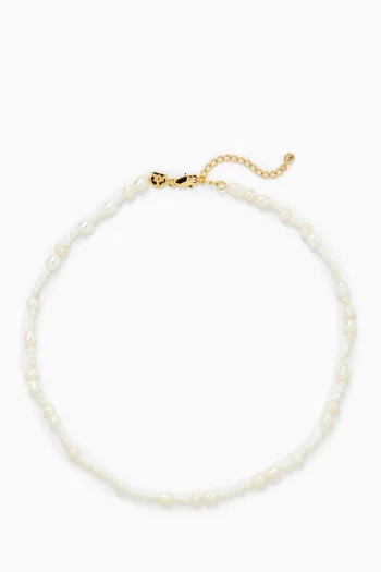 Serenity Pearl Necklace in Rhodium Plated Sterling Silver