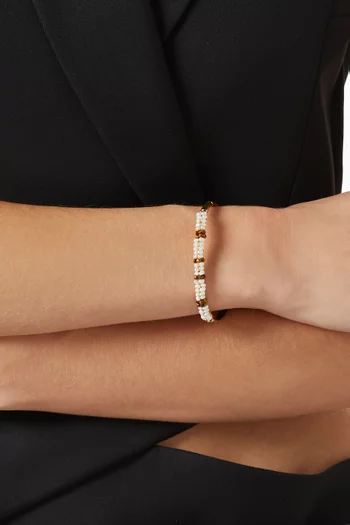 Lyre Bangle Bracelet in Gold-tone Metal