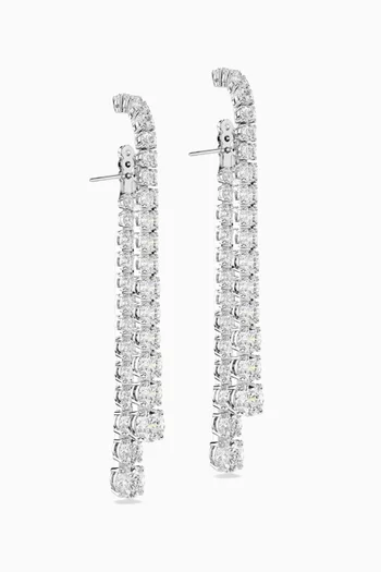 Matrix Drop Earrings in Rhodium-plated Metal