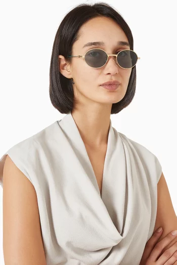 GV Speed Round Sunglasses in Metal