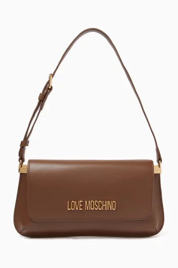 Logo Shoulder Bag in Faux Leather