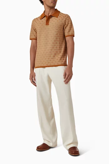 Allover Cross Polo Shirt in Viscose-knit