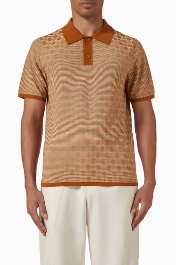 Allover Cross Polo Shirt in Viscose-knit