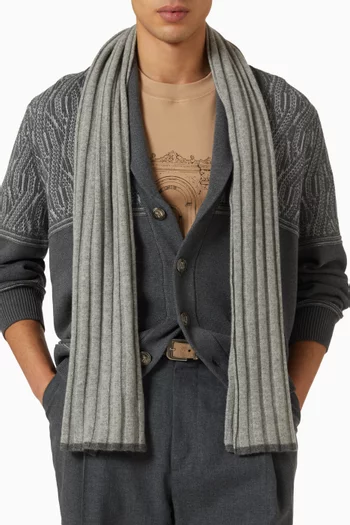 Ribbed Scarf in Cashmere
