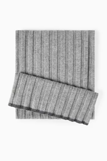 Ribbed Scarf in Cashmere