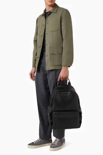 Travel Backpack in Grained Calfskin