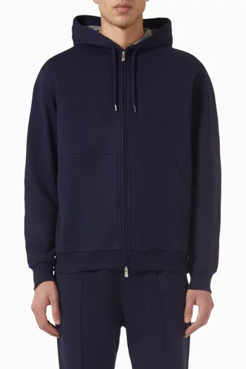 Zip Hoodie in Cashmere-blend