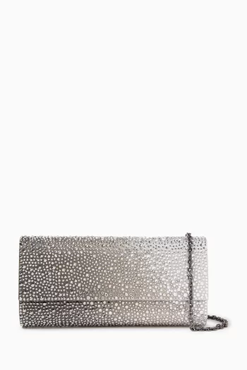 Perry Caviar Gradient Crystal-embellished Clutch