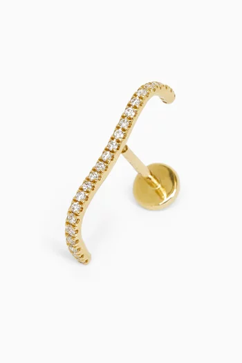Piercing Bar Diamond Single Earring in 18kt Gold