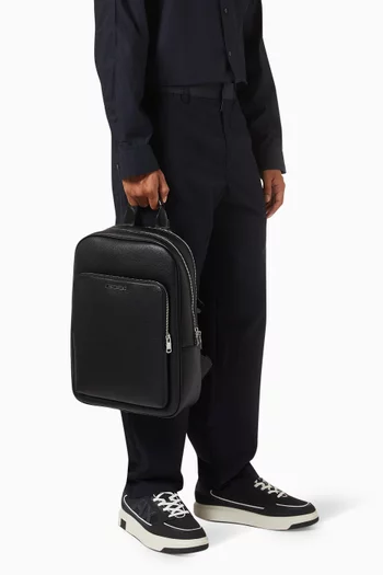 Logo-plaque Backpack in Faux Leather