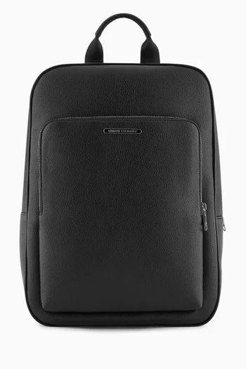 Logo-plaque Backpack in Faux Leather