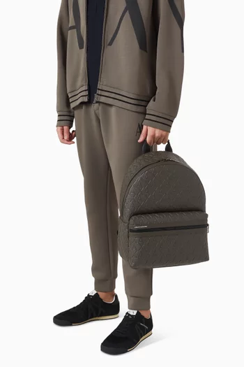 Liam Logo-embossed Backpack in Faux Leather