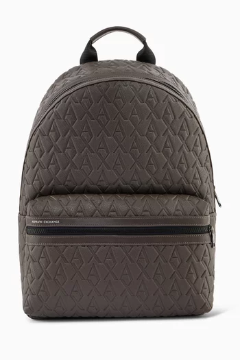 Liam Logo-embossed Backpack in Faux Leather