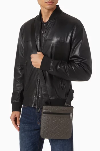 Elba Logo-embossed Crossbody Bag in Faux Leather