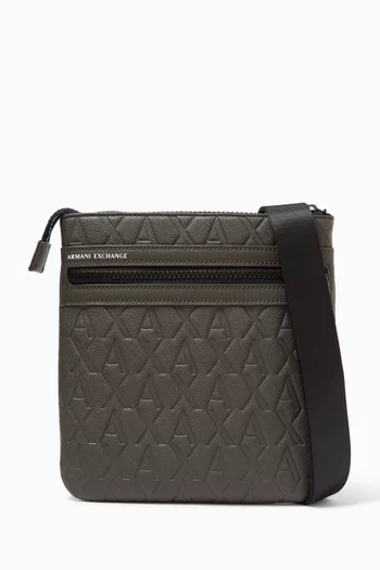 Elba Logo-embossed Crossbody Bag in Faux Leather