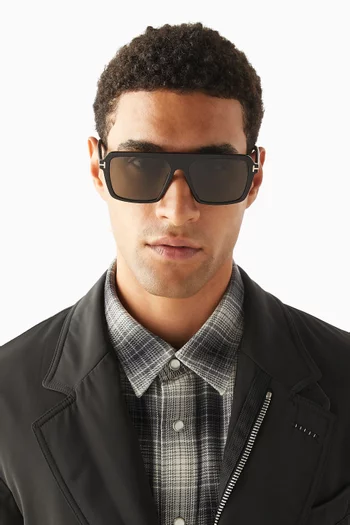 Oversized Square Sunglasses in Acetate