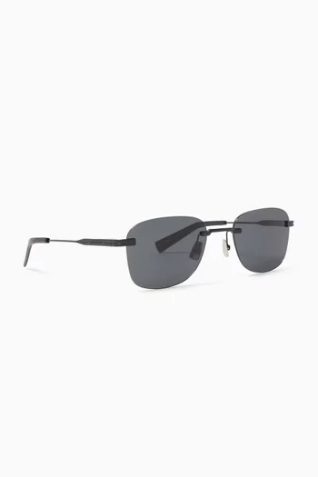Rectangular Sunglasses in Metal