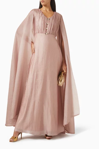 Cape Sleeve Maxi Dress