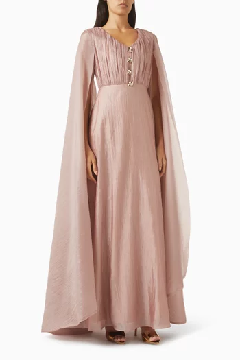 Cape Sleeve Maxi Dress