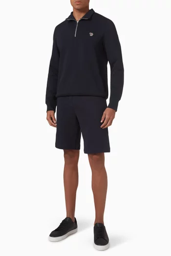 Zebra Quarter-zip Sweatshirt in Organic Cotton