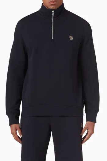 Zebra Quarter-zip Sweatshirt in Organic Cotton
