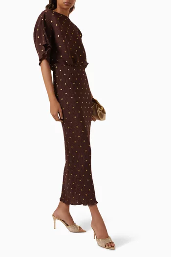 Tilly Plisse Midi Dress