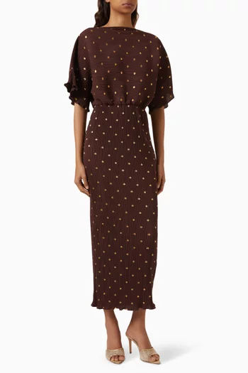 Tilly Plisse Midi Dress