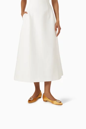 Hangisi Jewel Ballet Flats in Satin