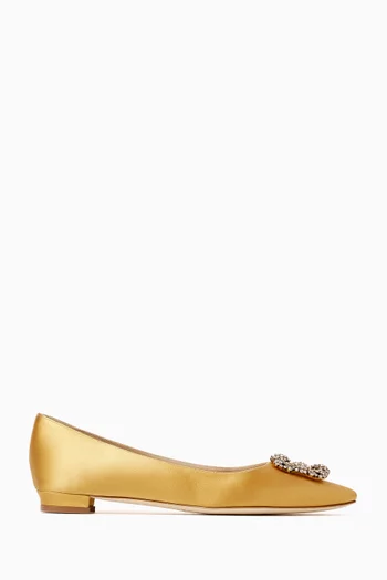 Hangisi Jewel Ballet Flats in Satin