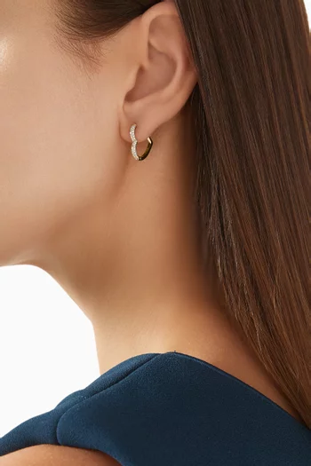 Small Heart Single Hoop Earring in 14kt White Gold