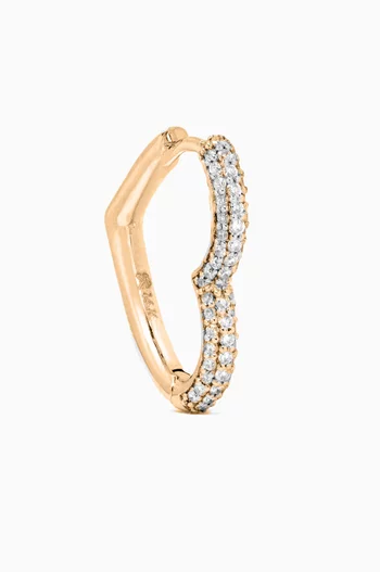 Small Heart Single Hoop Earring in 14kt White Gold
