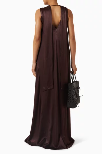 La Lune Scarf Maxi Dress in Satin