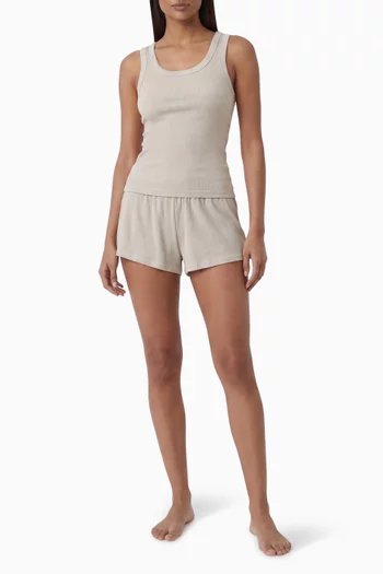 Cotton Rib High Scoop Tank Top