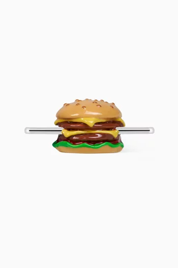 Burger Charm in Sterling Silver