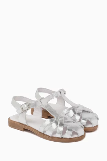 Sofia Sandals in Metallic Leather