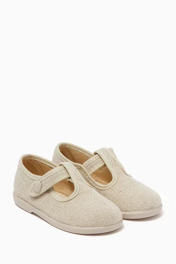 Pedro T-bar Espadrilles in Linen-canvas