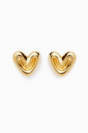 Puffy Heart Mini Stud Earrings in 18kt Recycled Gold Vermeil
