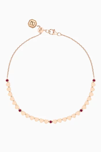 Lit Ruby Bracelet in 18kt Rose Gold