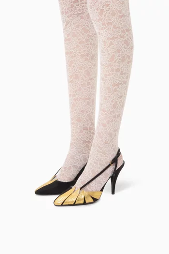 Foliefoliage 90 Slingback Pumps in Suede