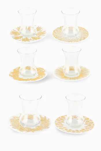 x Razan Alazzouni Tamrah Istikanah & Saucer Set, Set of 6