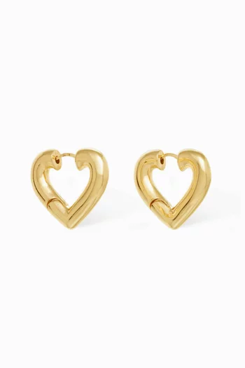 The Heart Chubbies Hoop Earrings in Gold-plated Metal