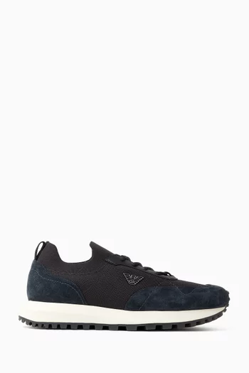Low-top Sneakers in Suede & Mesh
