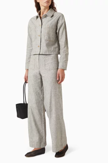 Manhatti High-waisted Pants in Cotton-linen
